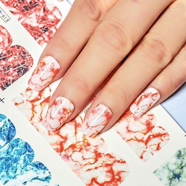 

pcs marble series nail sticker foils paper transfer water slide art decals nails accessories1, Black
