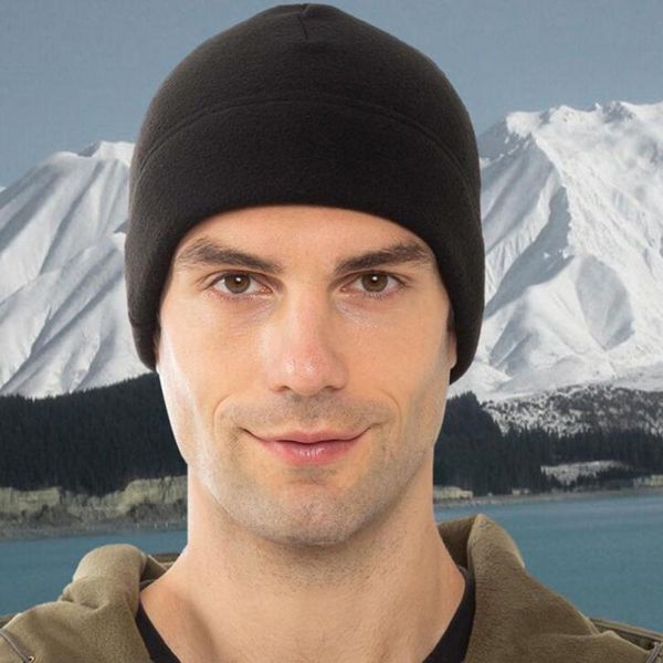

outdoor fleece hat cycling caps warm sports bicycle military tactical windproof fishing hiking camping winter & masks, Black