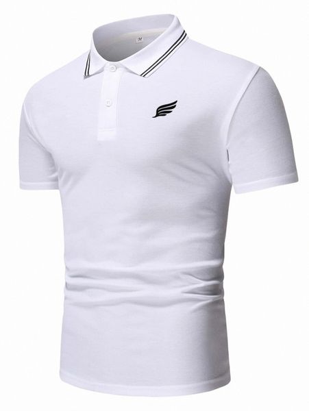 

men wing print polo shirt x5jh#, White;black