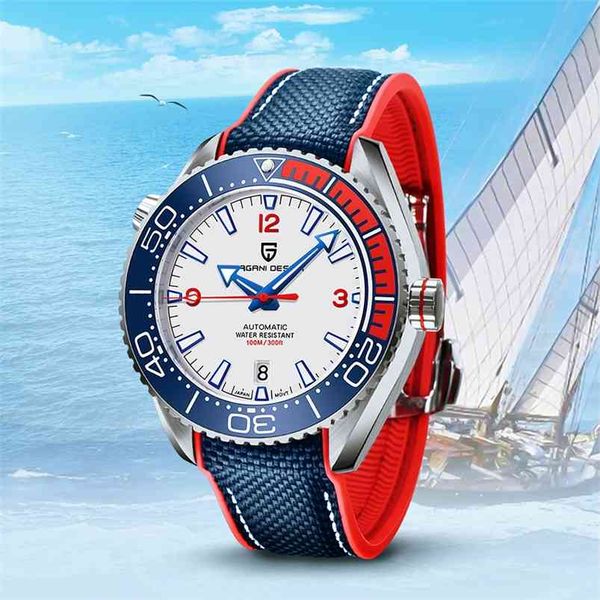 Pagani Design Top Brand Спорт Мужчины Механические наручные часы керамические Безрель Водонепроницаемые Автоматические Часы Сапфировые Часы Мужчины 210804