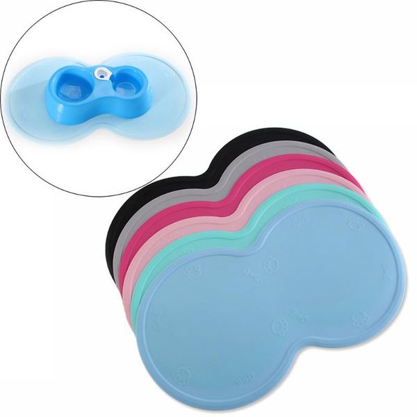 

dog bowls & feeders 48*27cm pet puppy cat feeding mat pad cute cloud shape silicone dish bowl food feed placement accessories