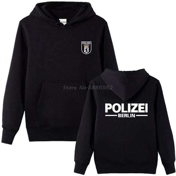 

men's hoodies & sweatshirts germany cities berlin special force bundespolizei gsg-9 hoodie men hooded sweatshirt fleece streetwear ja, Black