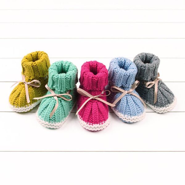 

baby moccasins soft first walker kids shoes toddler boys infant crochet knitted floor girls bow wear b6691