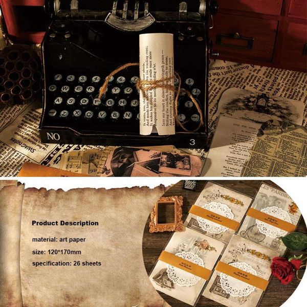 

gift wrap 26pcs/lot diary planner label vintage kawaii material paper pack collection series stationery stickers diy