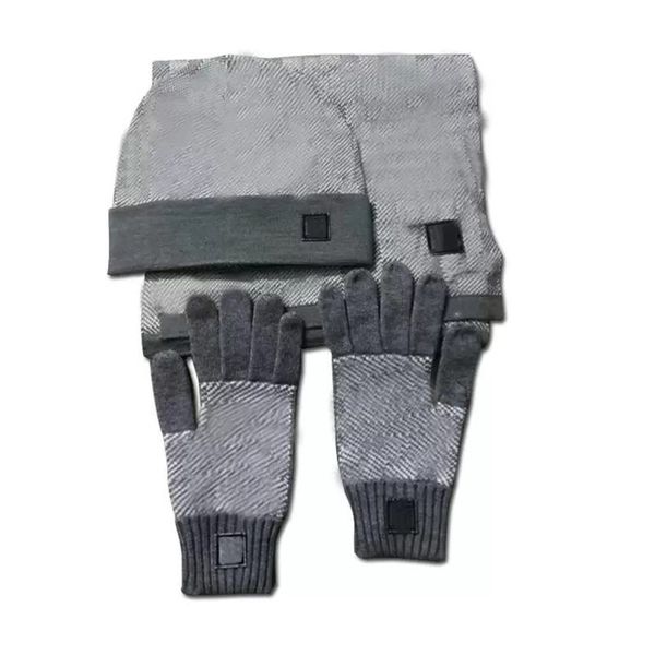 

2021sss hats, scarves & gloves sets autumn winter warm hat scarf set male beanies knitted thicken men cap bib suit 3 pieces 2659*55, Blue;gray