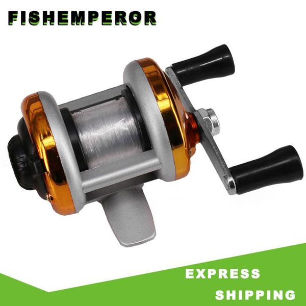 

portable fishing reel mini drum weel winter ice wheel with wire casting tackle line baitcasting reels