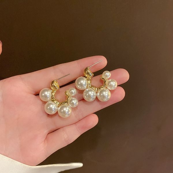 

925 silver needle pearl geometric earrings fashion fashion simple personality earrings fashion net red same temperament earrings