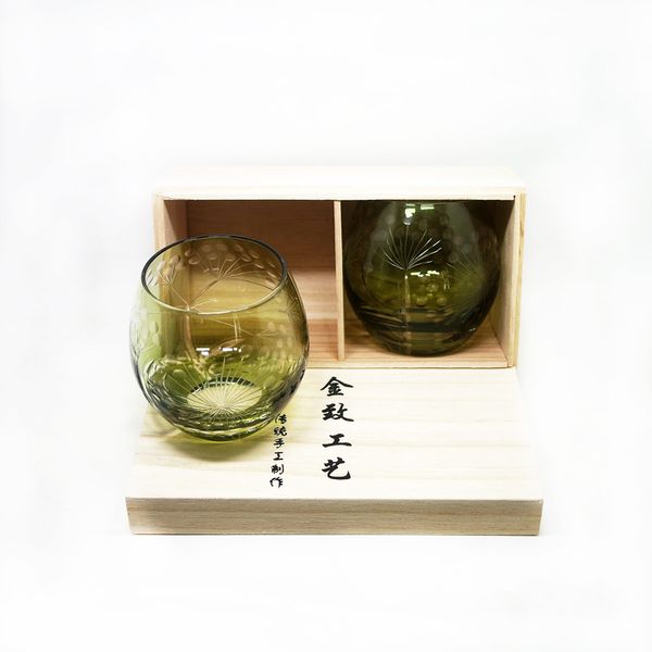 

simple japanese crystal multi-color hand-cut glass drinking cup