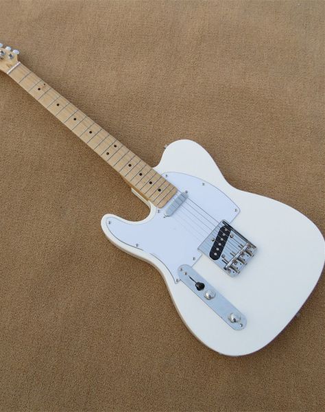 

factory customized white backhand electric guitar tl, maple neck, high quality