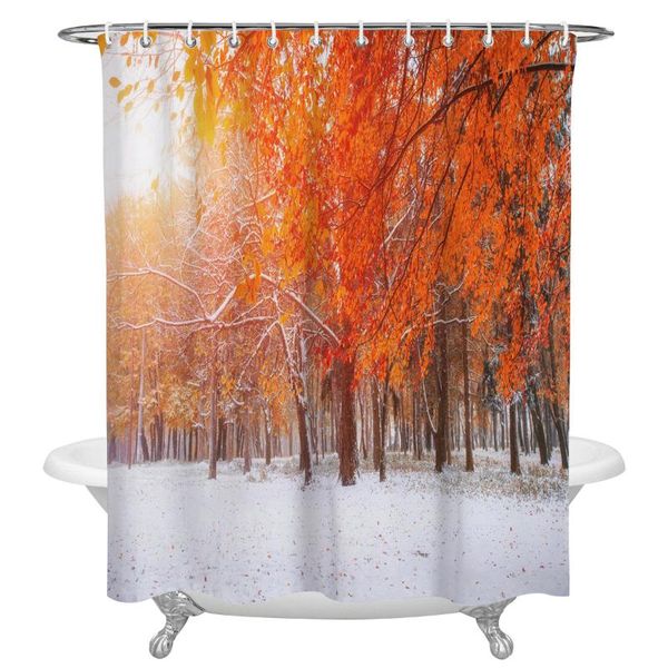 

shower curtains plant woods sun landscape winter print waterproof polyester bath screen products bathroom curtain home decor
