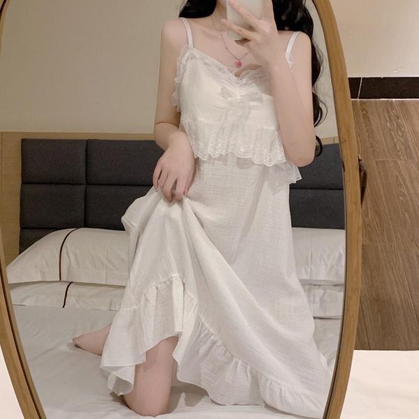 

women's sleepwear suspender nightdress clothing spring and autumn 2021 sweet can be worn outside leisure home clothes silk nightgown, Black;red