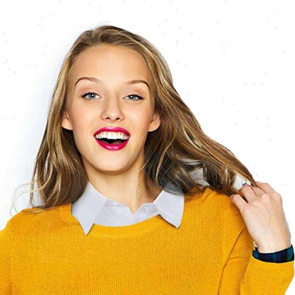 

fake false lapel half women shirt style detachable removable collar men accessories neck decor polyes, White