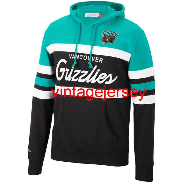 

vancouver mitchell & ness head coach pullover hoodie size s-3xl, Blue;black