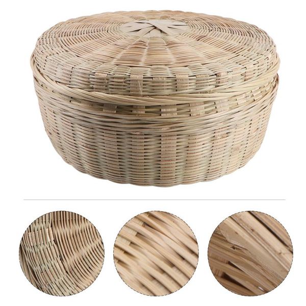 

storage baskets 1pc box bamboo woven basket tea can jar fruit with lid