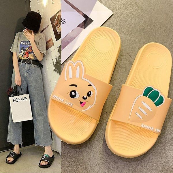 

women summer slippers slide sandals beach slides flip flops cute cartoon radish thick bottom comfort for couple shoes, Black