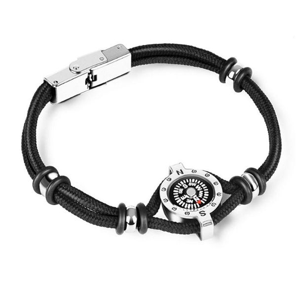 

outdoor enthusiast emergency compass paracord bracelet for camper hiker x7jb charm bracelets, Golden;silver
