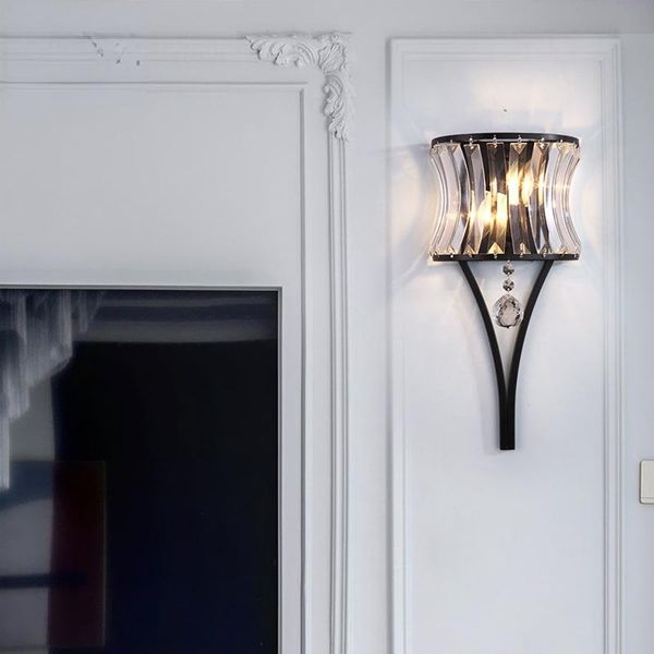 

wall lamps postmodern light luxury lamp living room tv background decoration simple nordic crystal aisle bedroom bedside