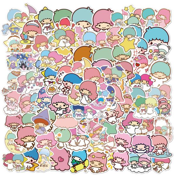 

100 pcs cute cartoon gemini graffiti waterproof skateboard travel suitcase phone lapluggage stickers cute kids girl