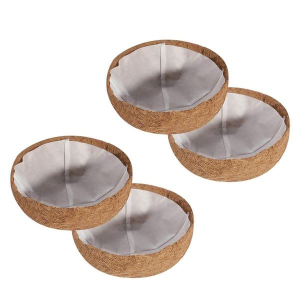 

planters & pots coco coir liners for hanging planter basket, 4pcs 12 inches half round coconut fiber plant basket liner and linings