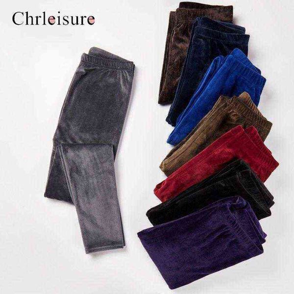 

chrleisure fashion warm leggings women autumn winter elastic thick double sided cashmere leggings femme warmth home trousers 211117, Black