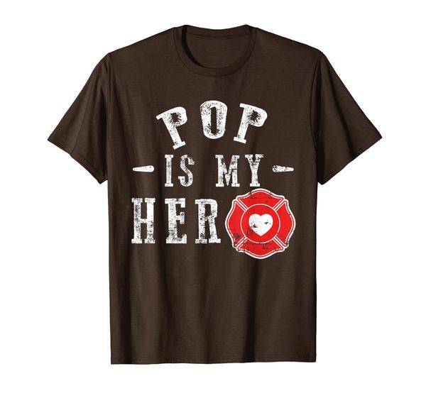 

firefighter pop is my hero tshirt for grandkid, White;black