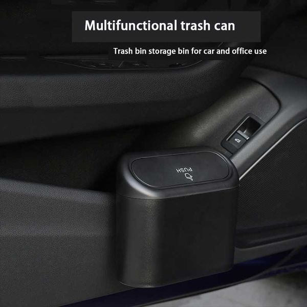 

other interior accessories car trash can hanging storage box black abs square push