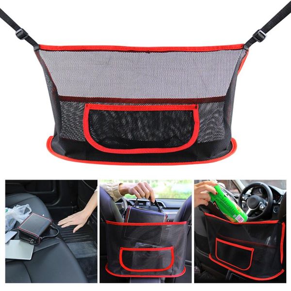 

car organizer auto seat back mesh net bag barrier of sundries storage pocket handbag holder