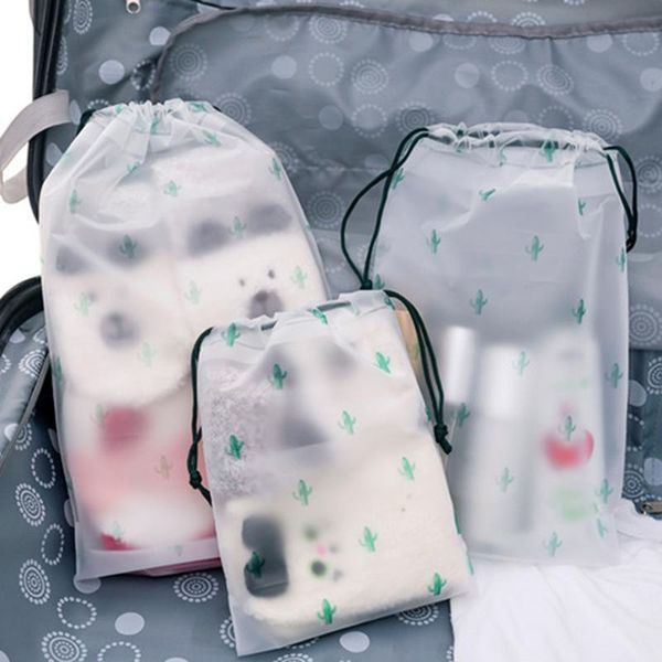 

cosmetic bags & cases cactus transparent scrub bag travel makeup case women zipper make up bath organizer storage pouch toiletry wash beauty