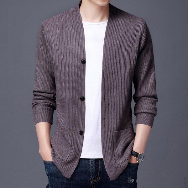 

men's sweaters fit 3 fashion autum brand button slim quality knit cardigan men japanese sweater casual coats jacket mens clothes 2021, White;black