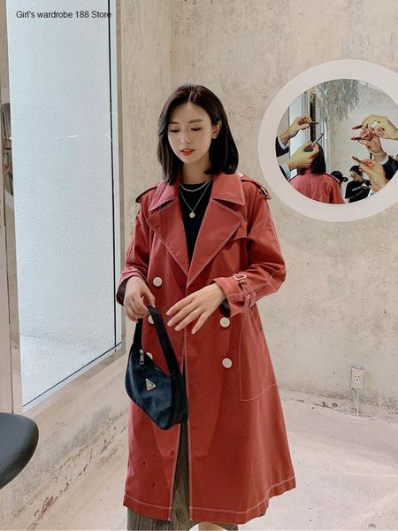 

women's blouses & shirts lace-up windbreaker large size loose korean style 2021 autumn coat, White