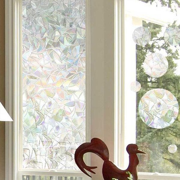 

window stickers pvc refraction colorful electrostatic glass sticker, glue-film, removable grille