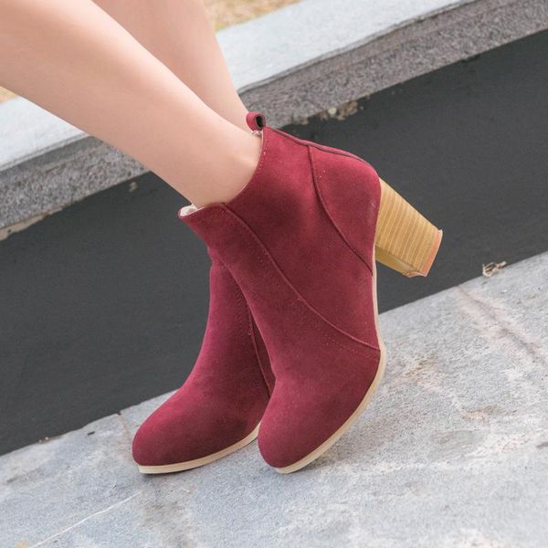 

boots 2021 autumn and winter thick heel short women high single, Black