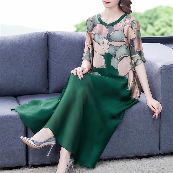 

summer floral loose 5xl women dress plus size beach midi elegant vintage casual short sleeve bodycon party vestidos, Black;gray