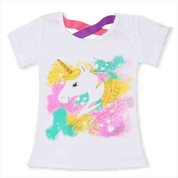 

girl birthday unicorn t shirt baby funny summer white pink tees kids short sleeves children shirts for, Blue