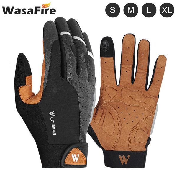 

anti-slip cycling gloves winter windproof breathable full finger bicycle touch screen mtb motorcycle, Black