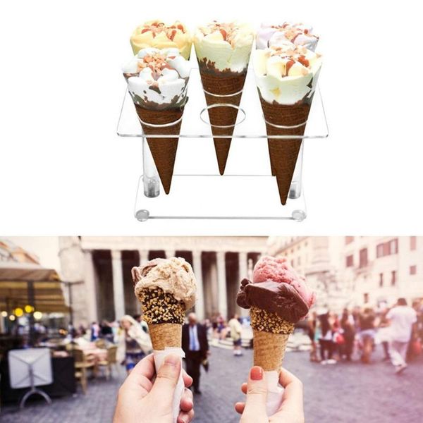 

other bakeware 16-hole round acrylic cake display stand ice cream cone dessert holder storage rack party shelf decorating tool