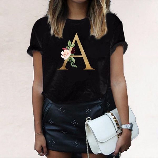 

women's t-shirt plus size harajuku vintage summer lady tshirt short sleeve o neck letter a print fashion tee female streetwear 2021, White