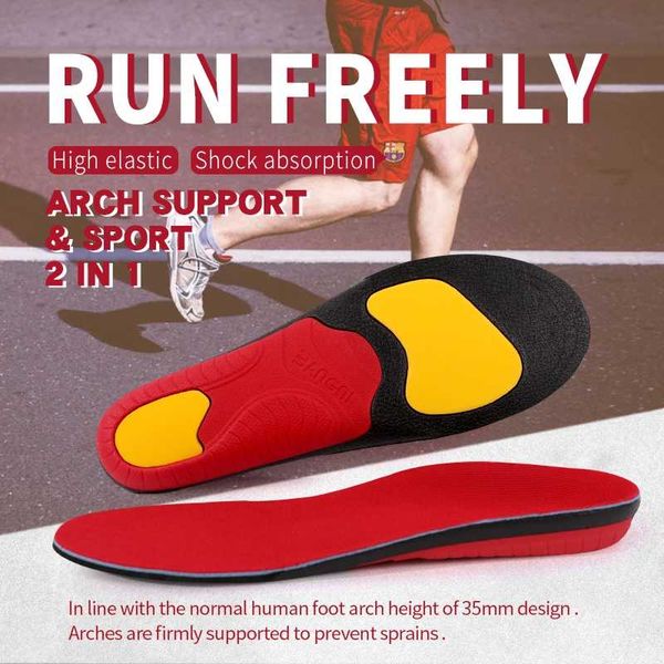 

3angni arch support sport insoles for women men shock absorption orthopedic shoe pad u cup cushion heel tight protect ankles 211120, White;pink