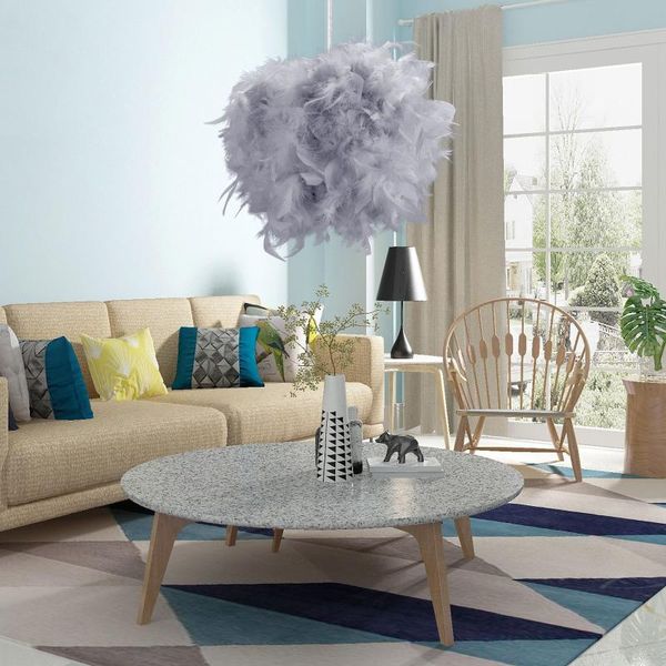 

pendant lamps houkiper e27 energy-saving feather lamp romantic dream chandelier bedroom living room decoration hanging