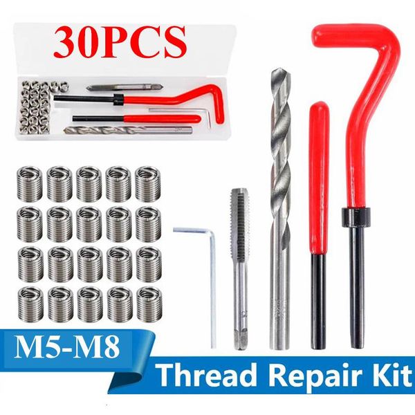 

hread repair tool kit 30pcs m5/m6/m8 for restoring damaged threads spanner wrench twist drill bit hand tools