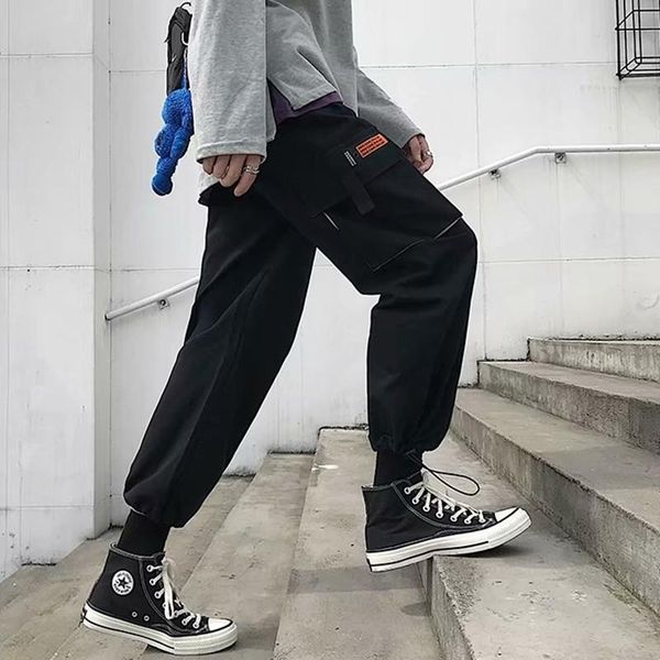 

men's pants 2021 fashion casual men sweatpants trousers joggers streetwear, Black