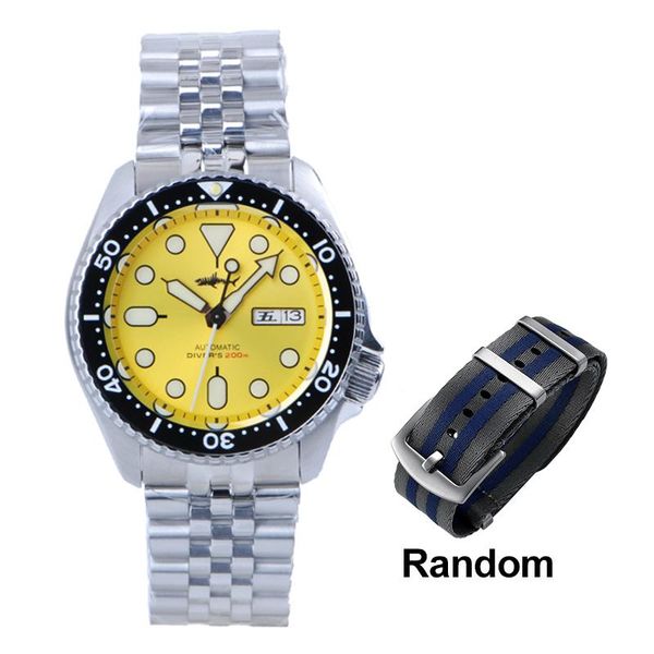 

wristwatches heimdallr watch skx007 nh36 automatic mechanical jubilee bracelet luminous 200m sharkey diving luxury men, Slivery;brown