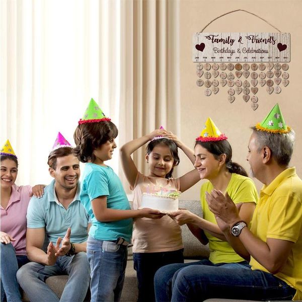 

decorative objects & figurines garden accessories wooden birthday reminder calendar board party home wall decoration crafts nordic style