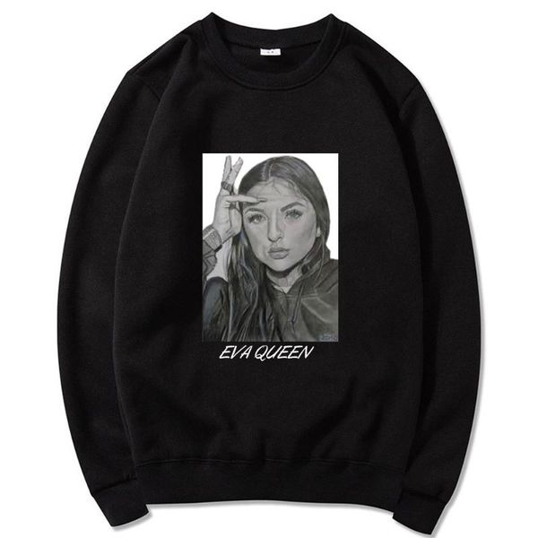 

men's hoodies & sweatshirts eva queen couple streetwear funny fashion style wears oversize cotton four seasons comfortable unsi, Black
