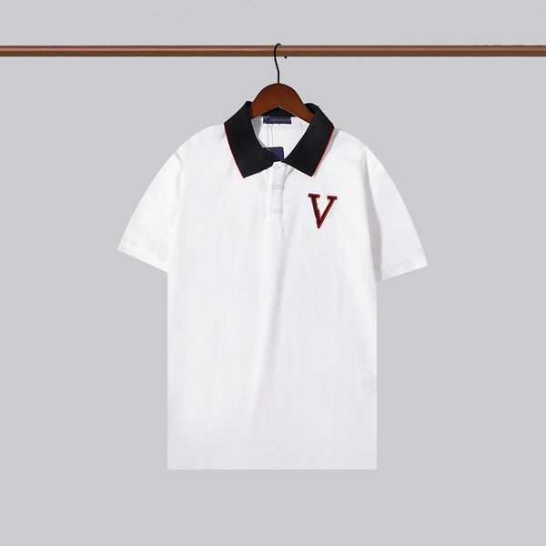 

designer men's french brand polo shirt ladies fashion embroidery letters high-end business short-sleeved classic shirt m-xxl, White;black