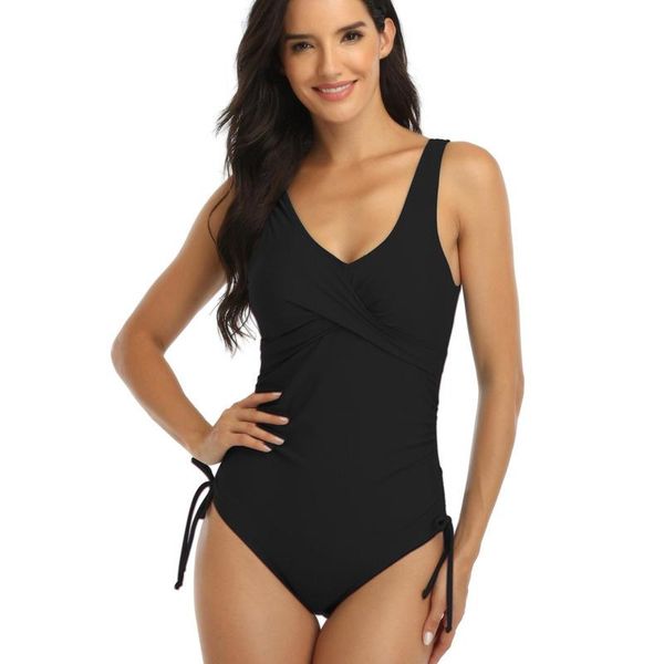 

women's swimwear 2021 solid black women swimsuit v-neck push up bikini tanga beach dress bathing swim suit brazilian biquini, White;black