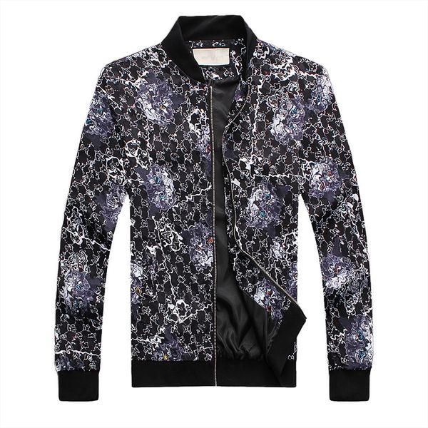 

2021 men's baseball jacket stripe printed zipper style uniform fashion matching winter warm clothes asian code m-3x#036, Black;brown