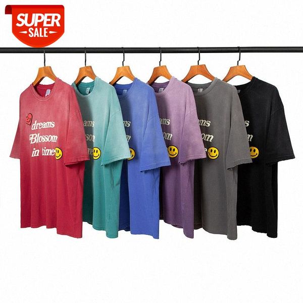 

streetwear men retro distressed love heart foam letter printing small neckline short-sleeved t-shirt #om8l, White;black