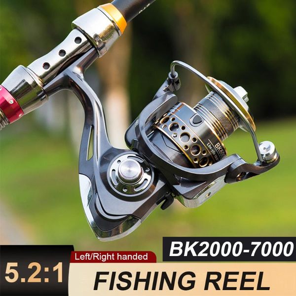

baitcasting reels fishing spinning reel metal spool 5.2:1/4.7:1 ratio 13bb ultra smooth wooden knob powerful for freshwater saltwater
