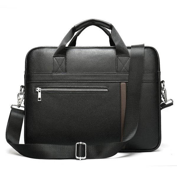 

men's genuine leather briefcase bags lychee pattern 14 inch lapbusiness computer simple handbags office bags